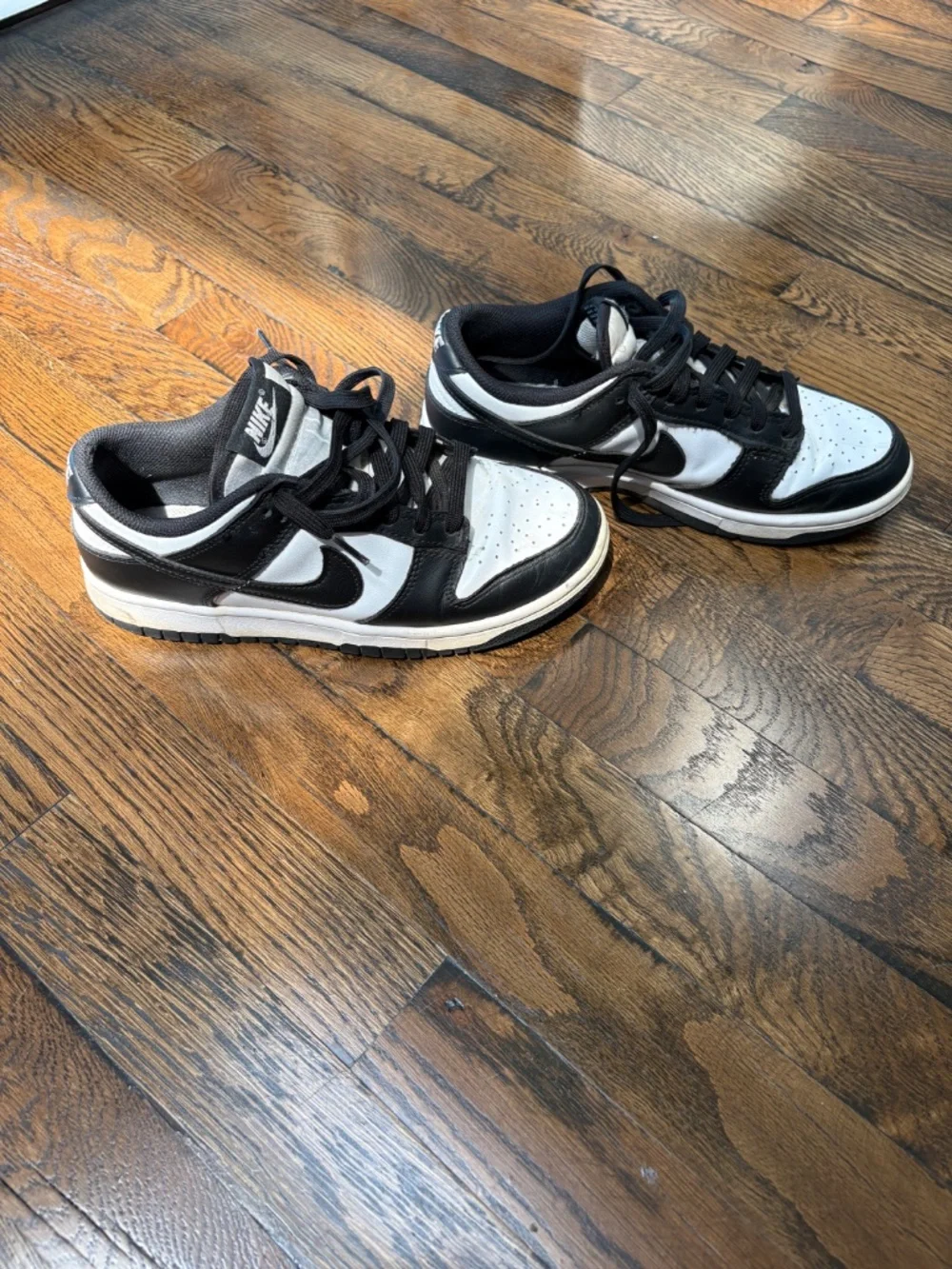 Nike Dunk Low Retro Panda Sneakers Black White Women's Size 7.5